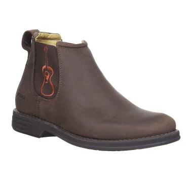 Imagem de Botina Masculina Bico Redondo Marrom Zebu 31107