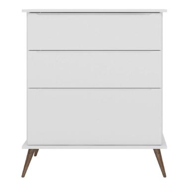 Imagem de Cômoda Infantil Melissa Retrô  3 Gavetas 100% MDF Cor Branco - Phoenix Baby
