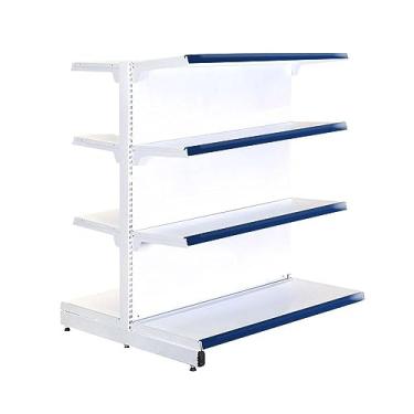 Imagem de Gôndola Prateleira Supermercado 4 Níveis 40x30 New Plus 1,40m Central Continuação Azul - Sa Gôndolas
