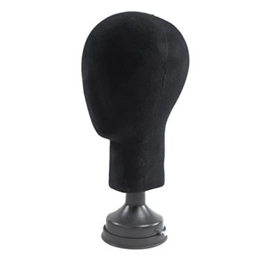 Imagem de Newmind Cabeça de manequim profissional treinamento cabeça de manequim de barbeiro bonés peruca óculos exibição com suporte de fixação - estável