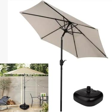 Imagem de Ombrelone Com Base Plástica para Piscina 2,5m de Manivela Articulado Ipanema Bege - AMZ - Bege-Preta