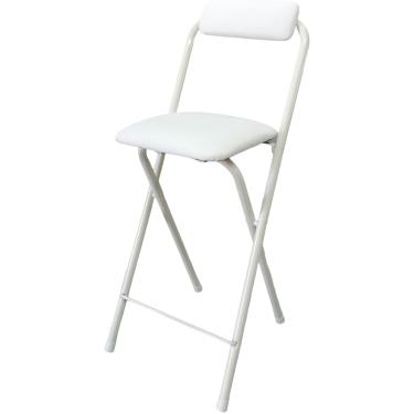 Imagem de Banco de balcão dobrável de 24 polegadas, banco de bar dobrável acolchoado de PU com encosto e apoio para os pés, cozinha, café da manhã, escritório, festa, cadeira de bar dobrável para adul