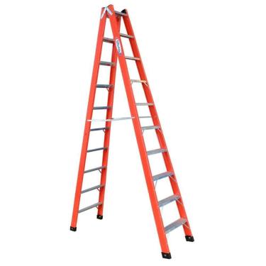 Imagem de Escada em Fibra Tesoura Dupla 10 Degraus 3,00m WBertolo