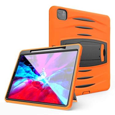 Imagem de QYiD Capa de tablet para iPad Pro 12,9 polegadas 2020/2018, capa protetora resistente à prova de choque com suporte integrado e caneta solt para iPad de 12,9 polegadas, suporta emparelhamento e