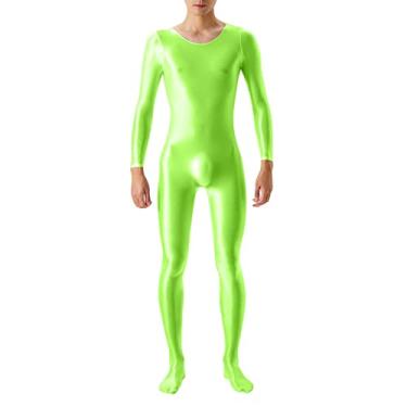 Imagem de Bodystocking masculino lingerie sexy malha bodysuit anexado meias collants babydoll roupa interior Roupa de dormir desatado Camisola Bata Trajes Urso de para sem alta C49-Verde Medium