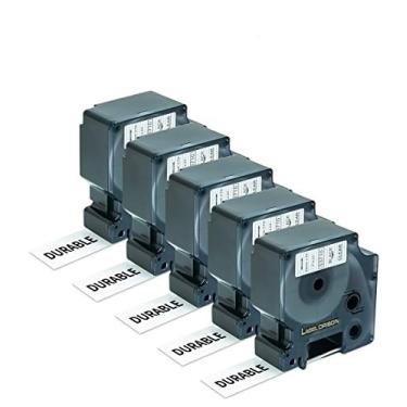 Imagem de Label Orison Compatível com Dymo D1 Labels 53710 fitas cassetes pretas em transparente 24 mm x 7 m para LabelManager 360D 450D 500TS Wireless PnP, 5 cartuchos