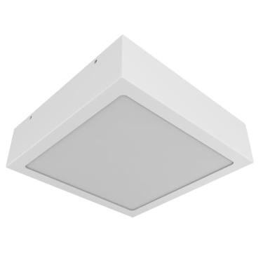 Imagem de Plafon 20x20cm De Sobrepor Aço E Vidro Quadrado Sala, Cozinha, Quarto e Banheiro 1000/20 (Branco Texturizado)