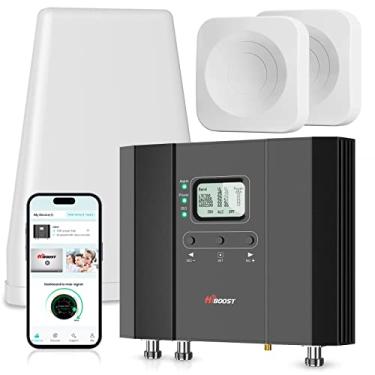 Imagem de HiBoost Amplificador de celular para várias salas: Aumente o sinal celular de até 10.000 pés quadrados para todas as operadoras dos EUA | Boosters de sinal de telefone celular com 2 antenas internas