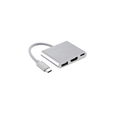 Imagem de Adaptador USB-C para HDMI, USB C e USB A, MD9, Alumínio - 7750