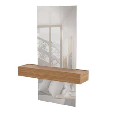 Imagem de Aparador Suspenso Espelhado com 1 Gaveta Dalla Costa - Freijó/Off White