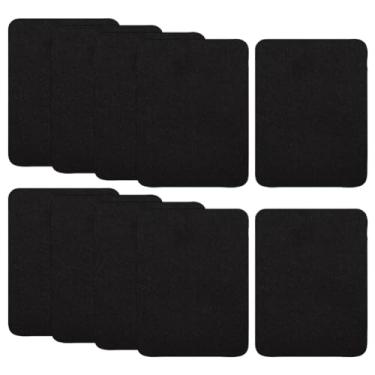 Imagem de UUYYEO 20 peças 12,5 x 9,5 cm adesivos pretos de ferro para roupas jeans e jaquetas para cobrir buracos em roupas roupas adesivos de decoração