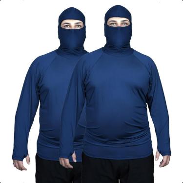 Imagem de 02 Camisa Motociclista Plus Size Proteção Uv+50 Segunda Pele-Masculino