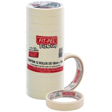 Imagem de Fita Crepe 18Mm X 50M Uso Geral Pintura Adere Combo 24Un