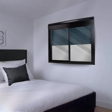 Imagem de Janela de Aluminio Persiana Integrada 120x120cm 2 Folhas Preto