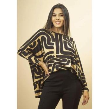 Imagem de Blusa Ampla  Morcego Manga Longa Guarani Areia - Único-Feminino