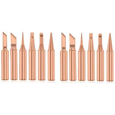 Imagem de 12 peças de pontas de ferro de solda da série 900M-T, substituição de pontas de solda de cobre puro Bestgle para soldagem de precisão – Compatível com estação de solda Hakko, TENMA, ATTEN, Quick