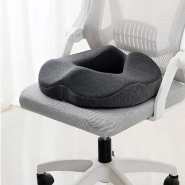 Imagem de Almofada de Assento, Almofadas para Cadeiras de Escritório Com Fundo Antiderrapante, Suporte Forte, Cóccix para Alívio de Pressão, Almofada de Assento de Espuma Viscoelástica