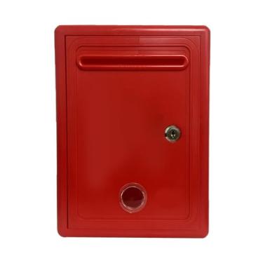 Imagem de IEUDNS Sugestão caixa de carta para escritório em casa, sala de aula, caixa de bilhete com slot e bloqueio, caixa de doação, caixa de comentários, Vermelho