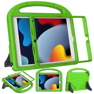 Imagem de SUPLIK Capa infantil para iPad 9ª/8ª/7ª geração - 10,2 polegadas 2021/2020/2019 com protetor de tela, alça durável à prova de choque para Apple iPad 7/8/9 gerações, verde