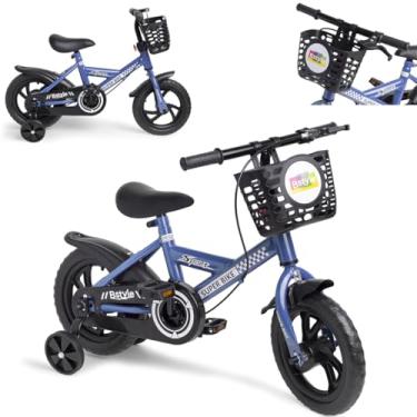 Imagem de Bicicleta Infantil Aro 12 Speedy com Rodinhas Removíveis Menino Menina Freio Seguro Presente Cestinha Cesto Diversão e Segurança Passeio - Baby Style (Azul)