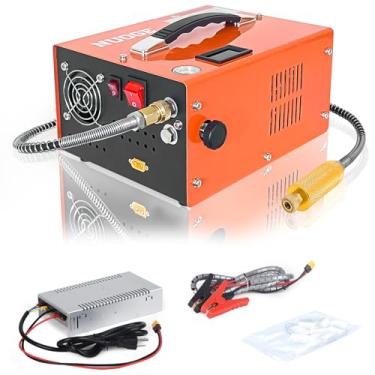Imagem de NUOGE Pcp Air Compressor 4500Psi 30Mpa Powered by Vehicle 12V DC or Home 110V/220V AC W Converter Paintball Sports Submersible Tank Compressor Pumps (laranja (cor))