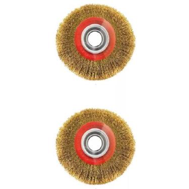 Imagem de Kit 2 Escova Circular em Aço Latonado 6x1 Polegadas - Starfer