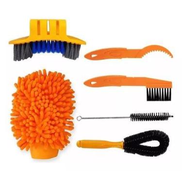 Imagem de Kit Escovas Limpeza, Bucha Para Lavagem Bike 6 Peças - MinyMix