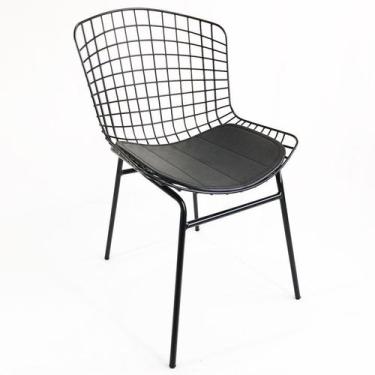 Imagem de Cadeira para Cozinha BERTÓIA preta tubular - Poltronas do Sul