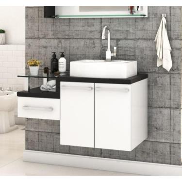 Imagem de Gabinete Armário p/Banheiro (Balcão C/cuba RT41) Legno 830 - Compace, 