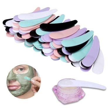 Imagem de 50Un Mini Espátula Aplicador Descartável Creme Maquiagem Skin Care Red