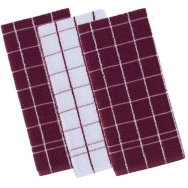 Imagem de Kit 3 panos de prato teka chef premium atoalhado 100% algodão 45x70 cm