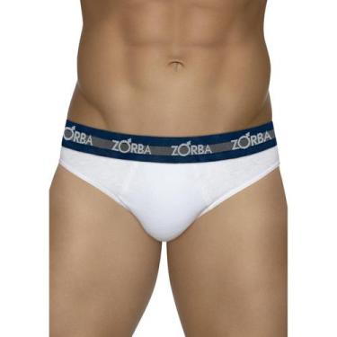 Imagem de Cueca Zorba Slip 764 Forro Frontal 100% Algodão, Branco, P
