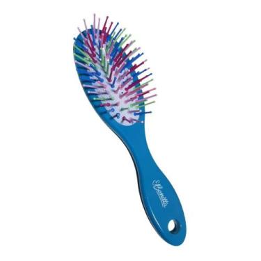 Imagem de Escova De Cabelo Oval Pequena Com Cerdas Coloridas Bonitta, Azul