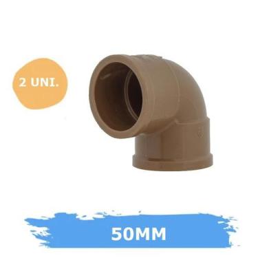 Imagem de Kit 2 Cotovelo Joelho 1 1/2 x 90 50mm Soldável Marrom - FORTLEV