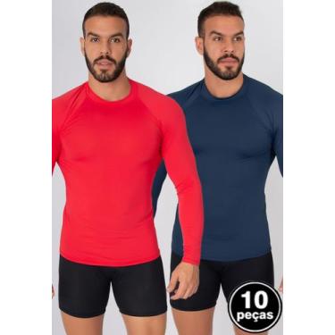 Imagem de Kit 10 Blusas Térmicas Masculina Poliamida Segunda Pele - WLS Modas, P