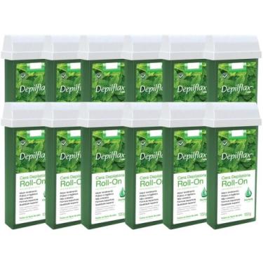 Imagem de Kit 12 Refil Cera Depilatoria Corporal Profissional Depilação Roll On 