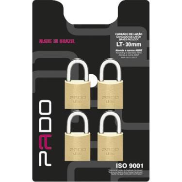 Imagem de Cadeado Chaves Iguais 20mm 4 Peças Pado