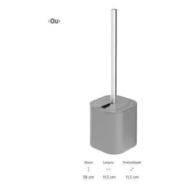 Imagem de Escova Sanitária De Piso Com Suporte Banheiro Dual Cores Ou, Chumbo