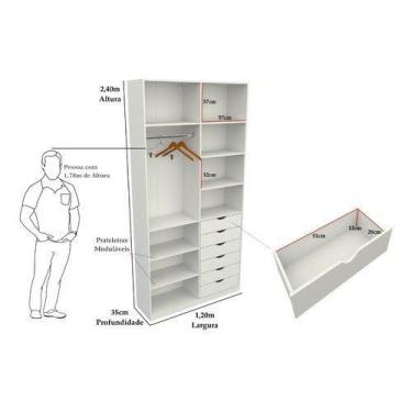 Imagem de Armário Arara Gaveta Verônica M13 100% Mdf Sapato Roupa - VETORIAL MÓV