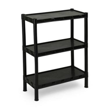 Imagem de Estante Modular Preta Com 3 Prateleiras Plástico Agraplast