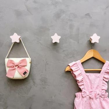 Imagem de 3 Ganchos de parede estrela infantil decoração bebê 3Esbb15c - Souveni