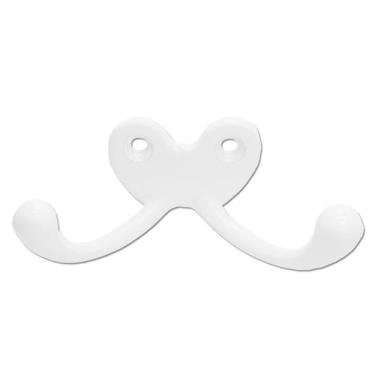 Imagem de Kit 4 Cabides P/ Roupa Ganchos Duplos Metal - Telis Ferragens, Branco