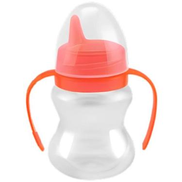 Imagem de Copo Treinamento 240ml Bico Rigido Válvula Redutora - LISO Laranja e R