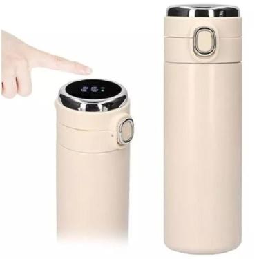 Imagem de Garrafa Térmica de Água Inox com Termômetro Led Digital e Botão Estamp