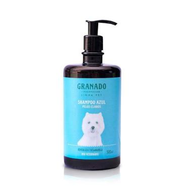Imagem de Shampoo Granado Azul Pelos Claros para Cães e Gatos 500 ml, Pelos Clar