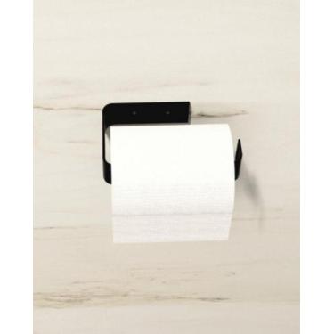 Imagem de Porta Papel Higiênico Acessórios Banheiro Preto Fosco Aço - FERRAGENS