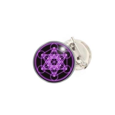 Imagem de Boton Cubo de Metatron Geometria Sagrada - RECANTO ASTRAL, Roxo