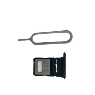Imagem de zhxchzhi Suporte de bandeja de cartão SIM único OEM solt+pino de substituição para Motorola Moto Edge (2022) XT2205 XT2205-3 Preto