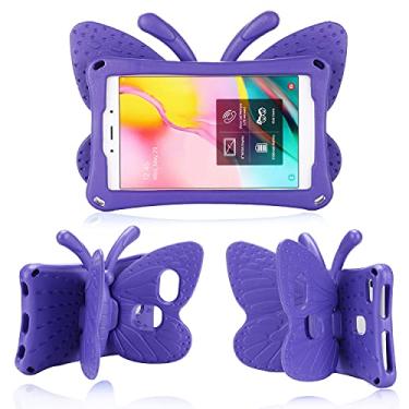Imagem de Simicoo Capa de borboleta fofa compatível com Lenovo Tab M9 2023 com suporte para meninas, leve, EVA resistente, à prova de choque, capa completa para crianças para Tab M9 (roxo)