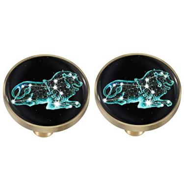 Imagem de Rockcloud Puxadores redondos de vidro preto brilhantes Leo puxadores redondos para cômoda armário guarda-roupa decoração de móveis de casa 2 peças